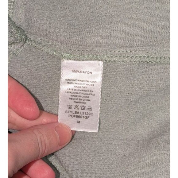 NWT Cozy Casual Dress M Women's Green Long Balloon Sleeve Babydoll Cottage Fairy - Picture 7 of 7